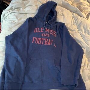 Navy with red writing ole miss football hoodie